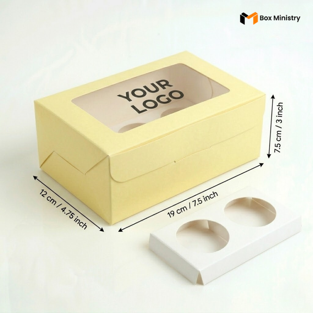 Yellow Color Cupcake Box | With Handle & Without Handle