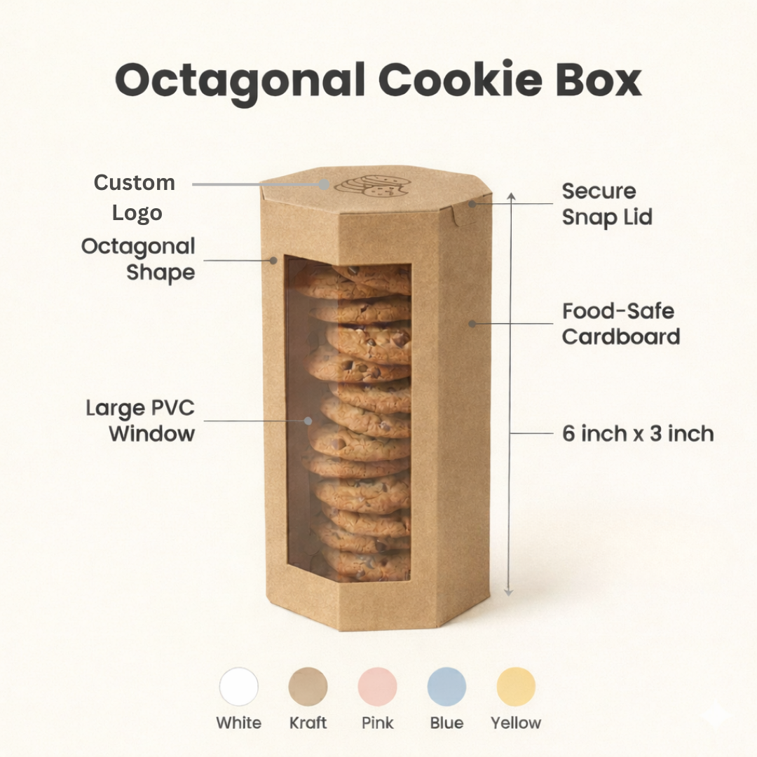 Kraft Cookie Box with PVC Window | Free Logo Print