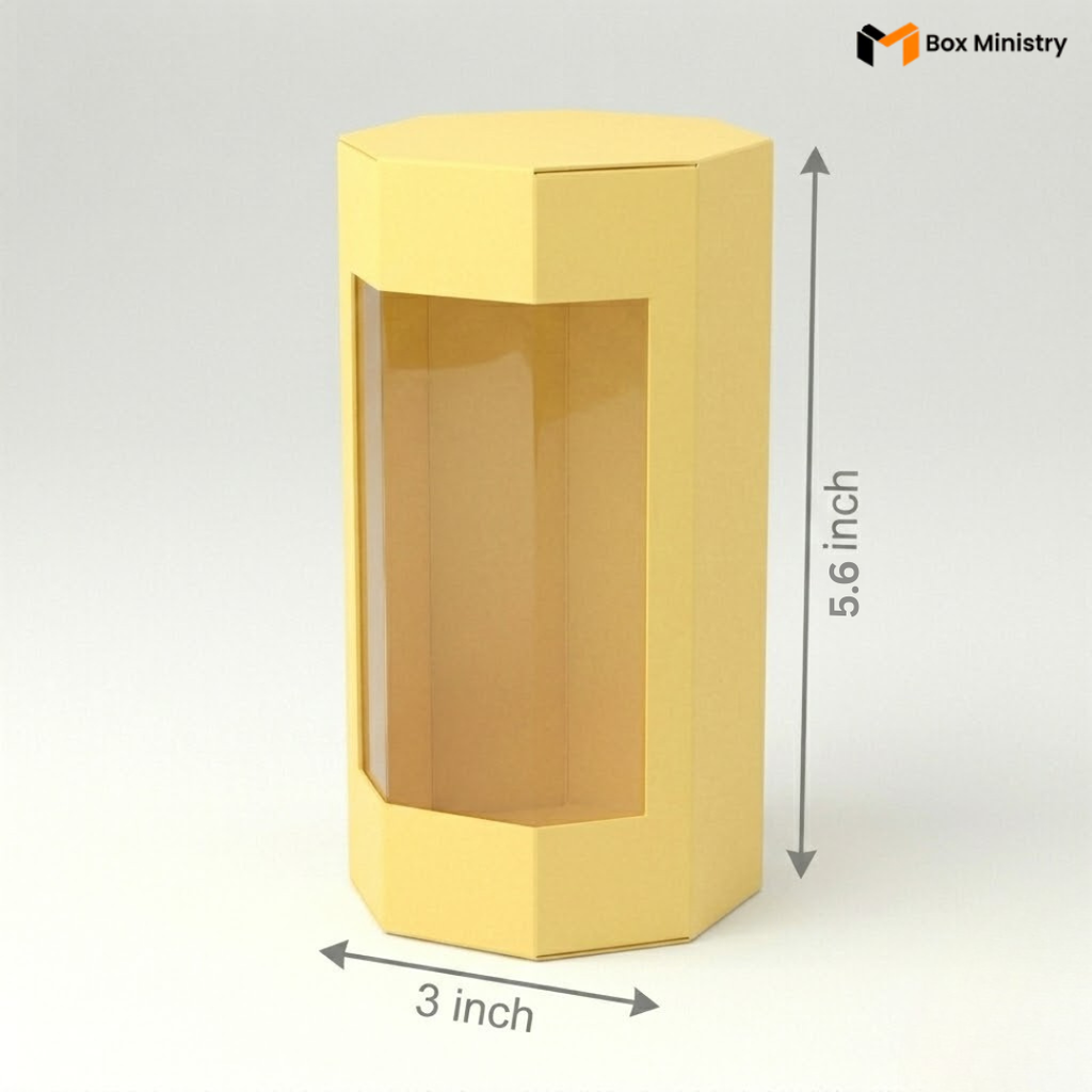 Yellow Cookie Box with PVC Window