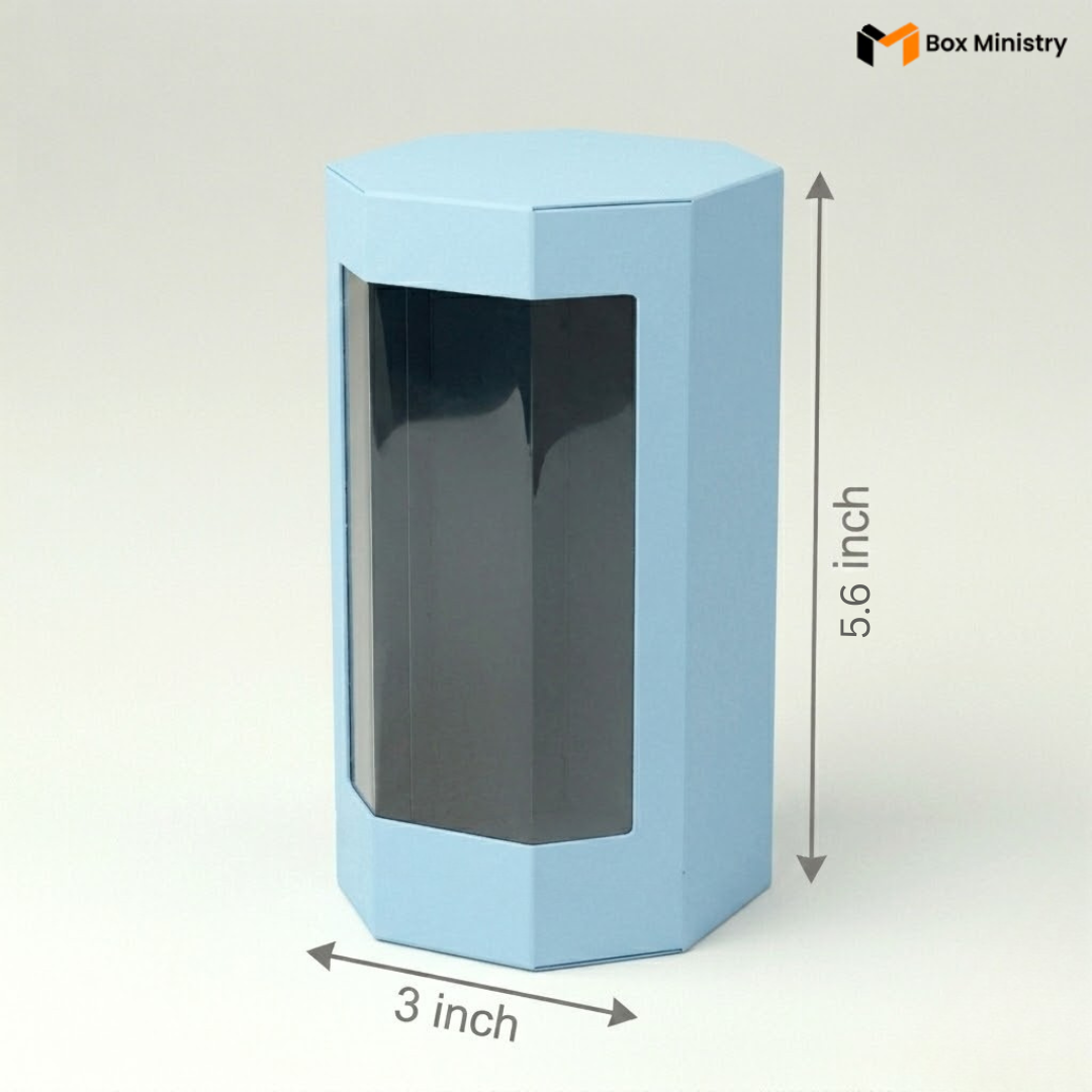 Blue Cookie Box with PVC Window | Free Logo Print