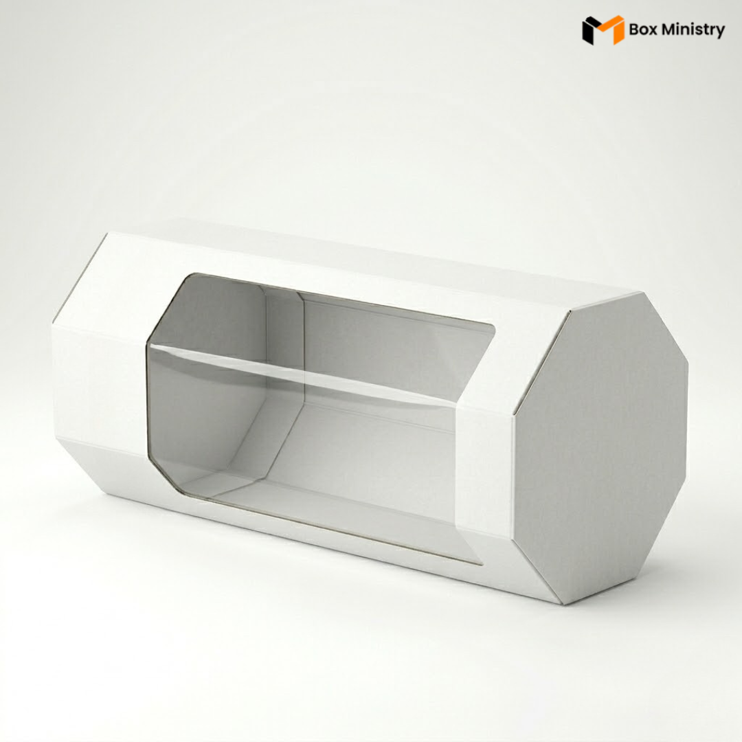 White Cookie Box with PVC Window