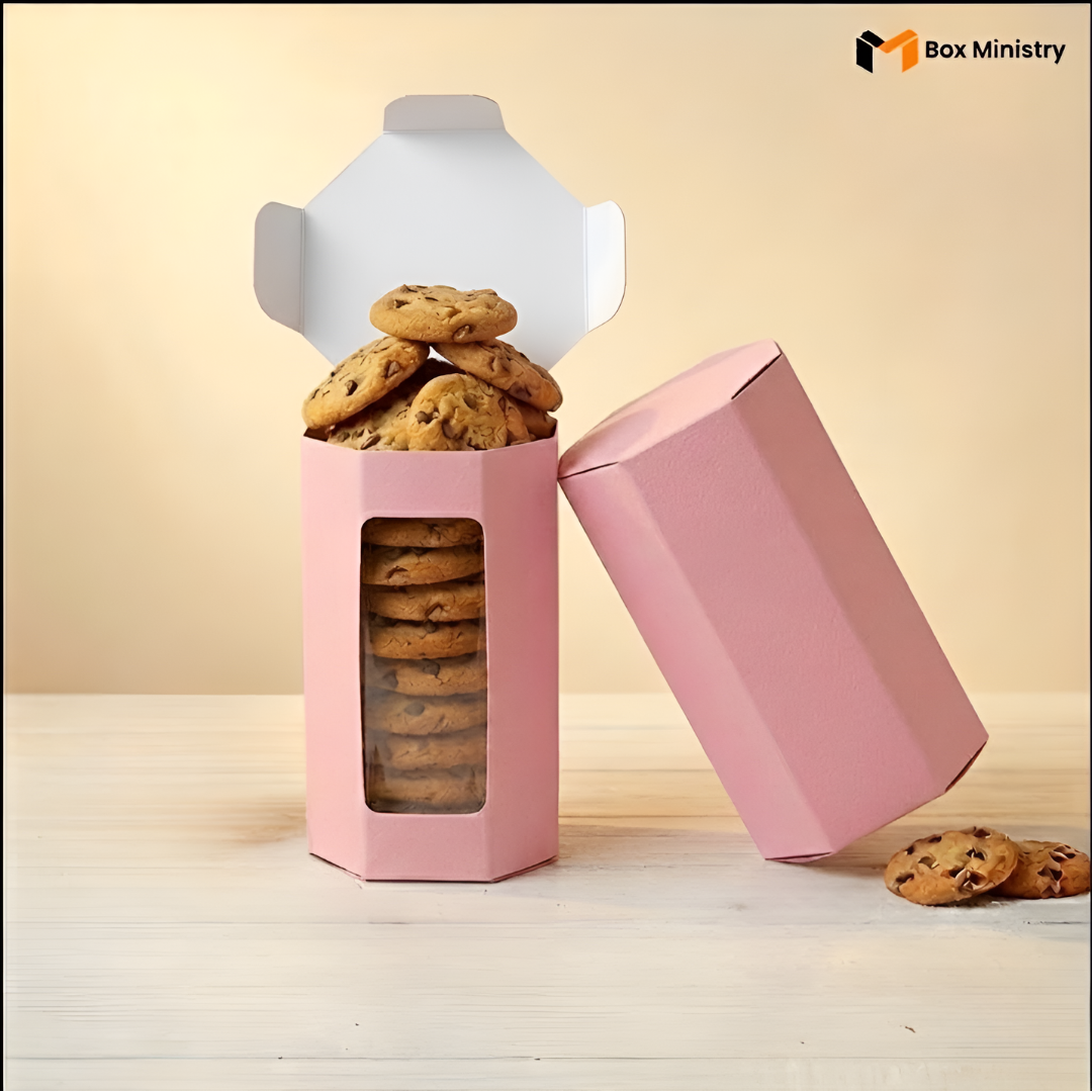 Pink Cookie Box with PVC Window