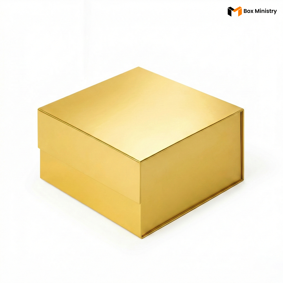 Gold Magnetic Hamper Box | Collapsible Hamper Box - Pack of 1