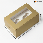 Matte Gold Color Cupcake Box | With Handle & Without Handle