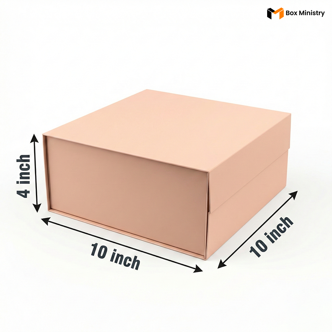 Peach Magnetic Hamper Box | Collapsible & Reusable | Pack of 1