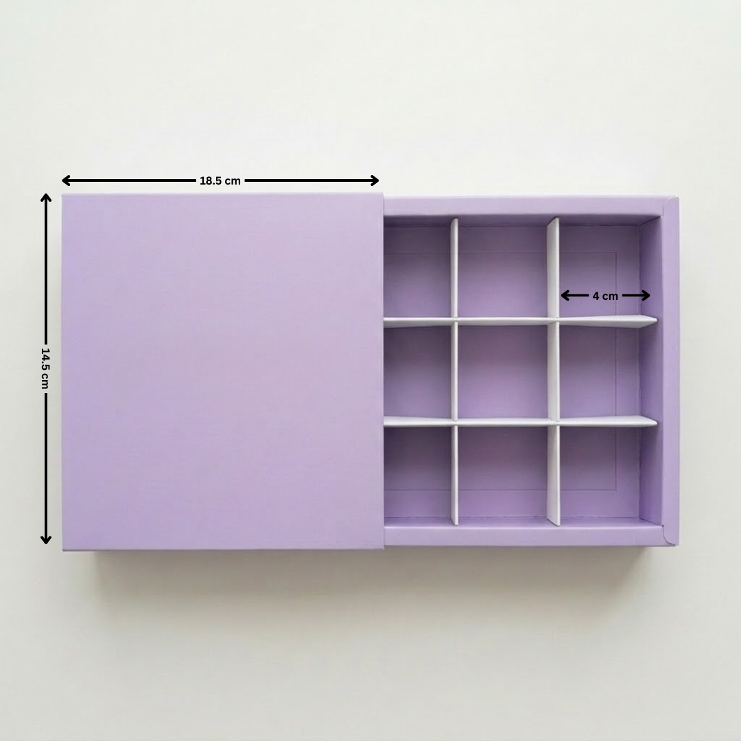 Lavender Sliding Chocolate Bar Box | Free Logo Print