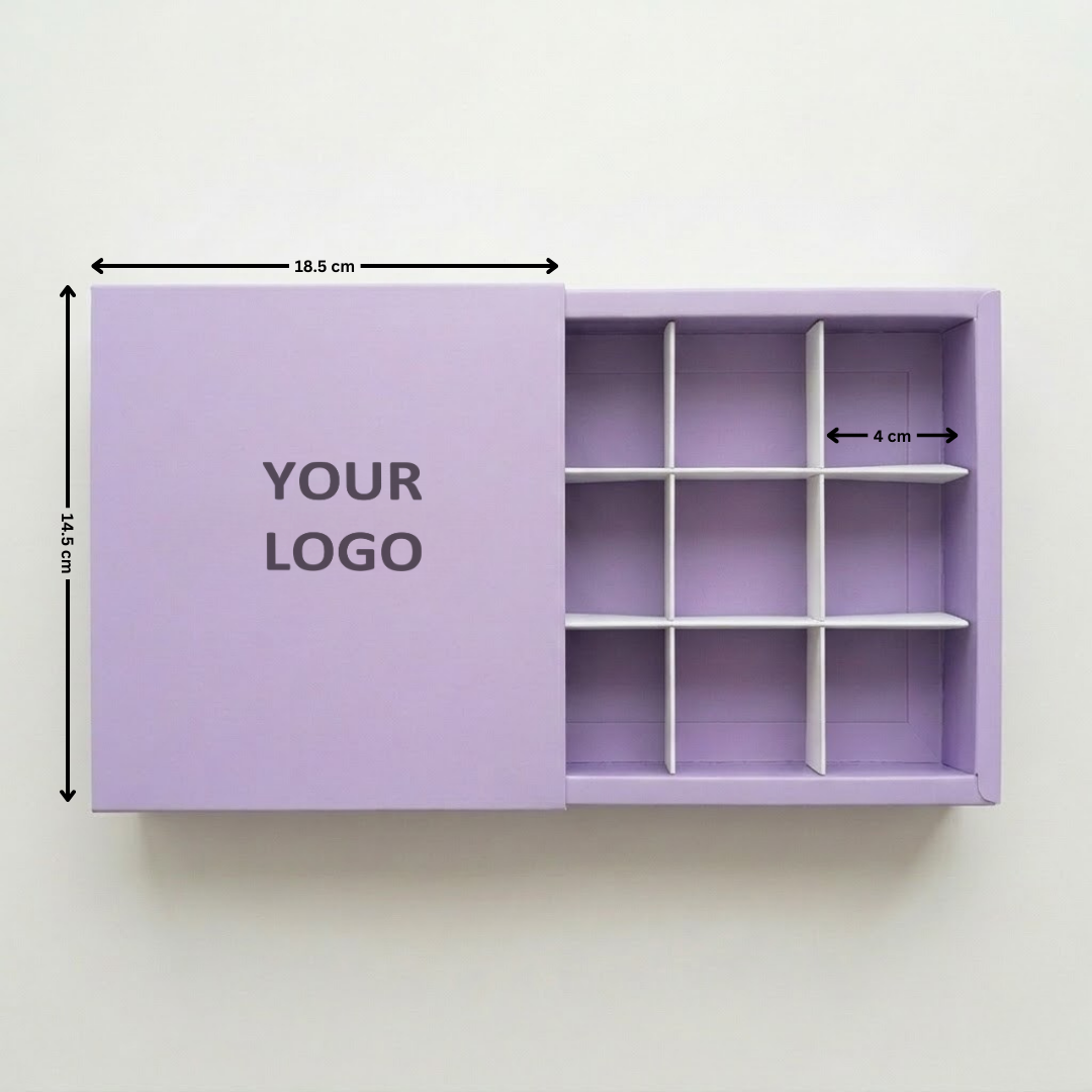 Lavender Sliding Chocolate Bar Box | Free Logo Print