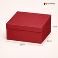 Red box with dimensions on a beige background, featuring 'Box Ministry' logo.