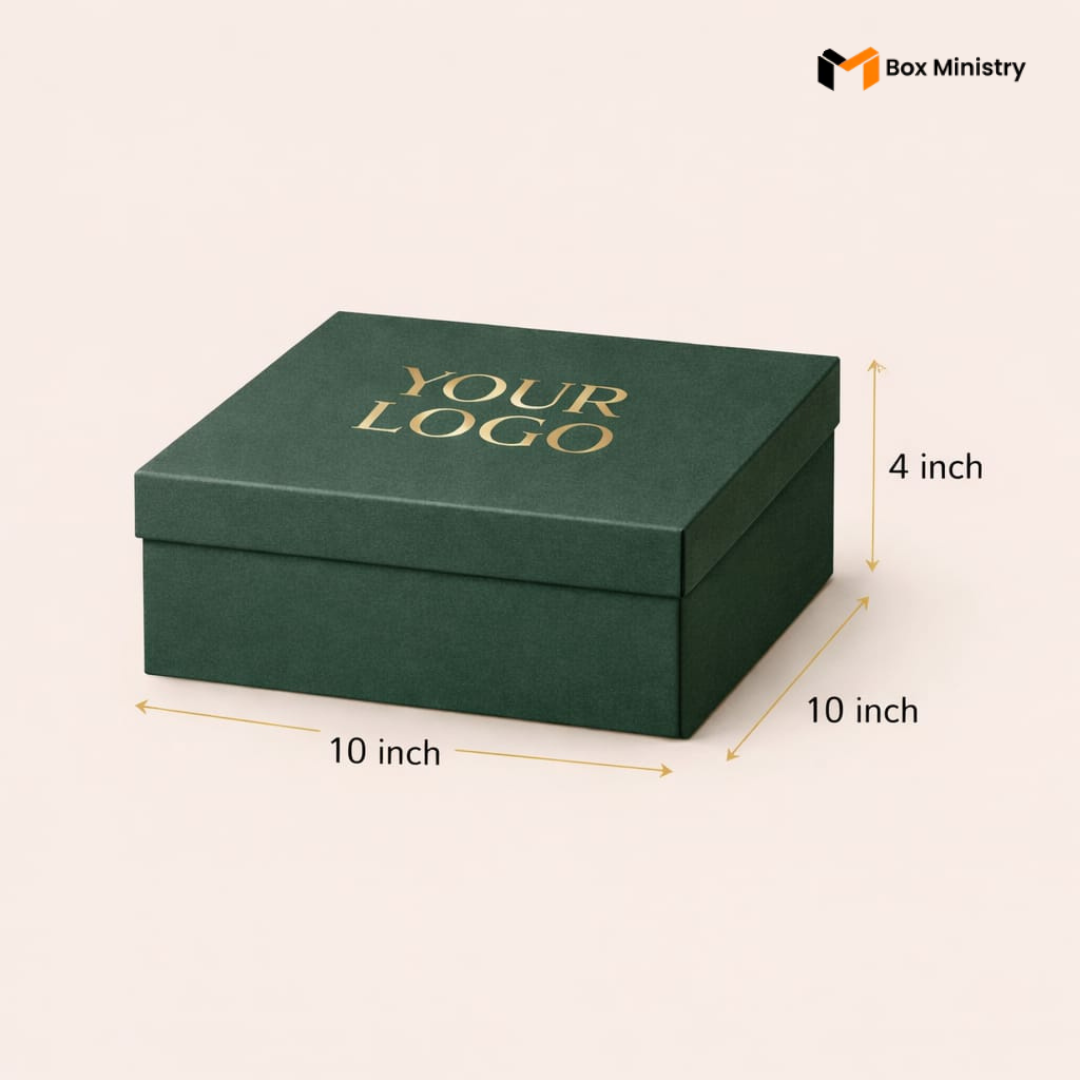 Green box with 'YOUR LOGO' text, dimensions indicated, on a white background