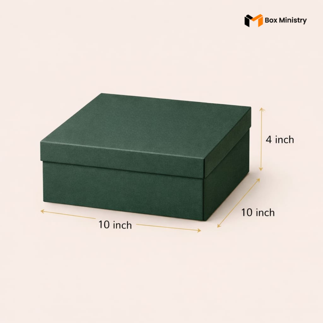 Green box with dimensions labeled on a white background
