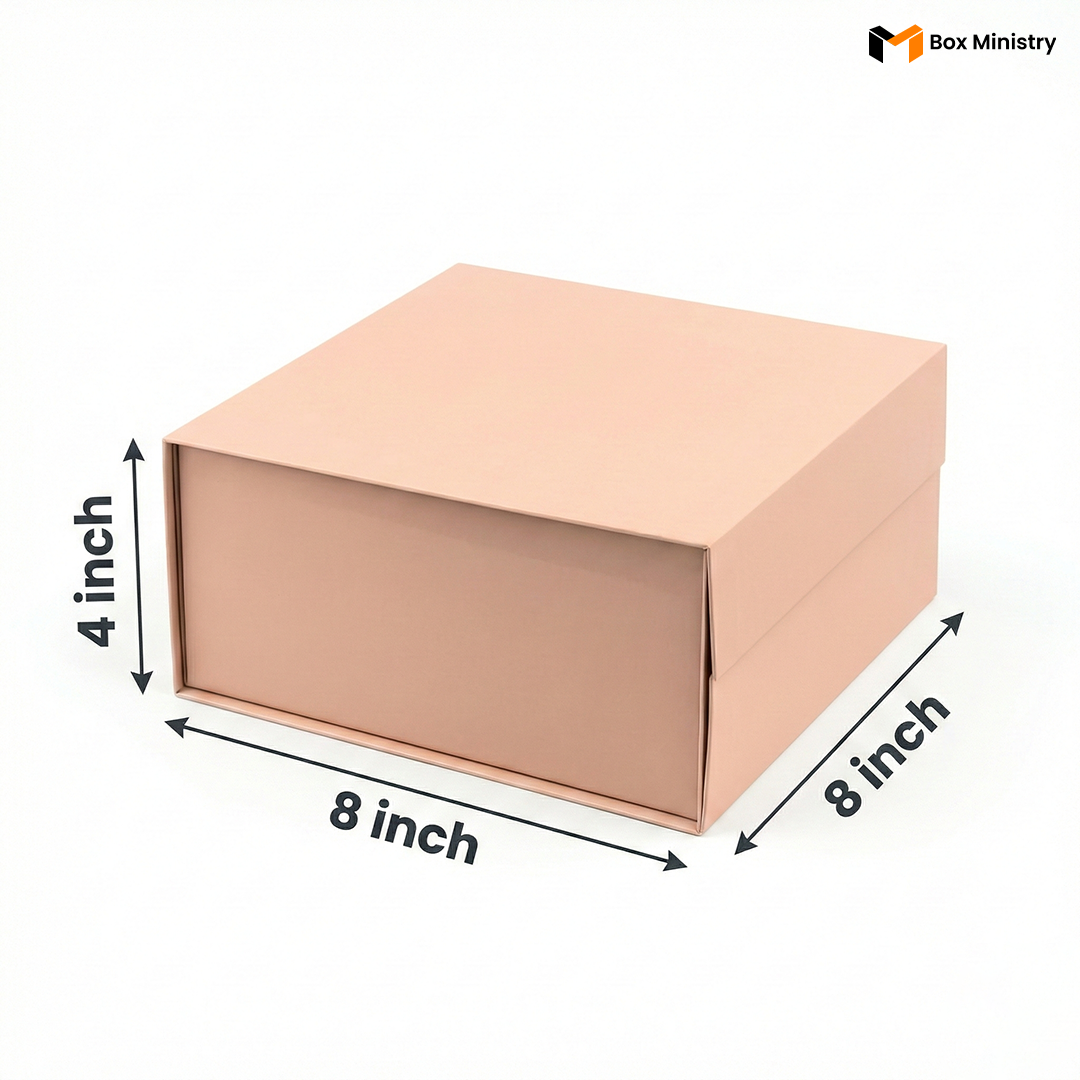 Peach Magnetic Hamper Box | Collapsible & Reusable | Pack of 1