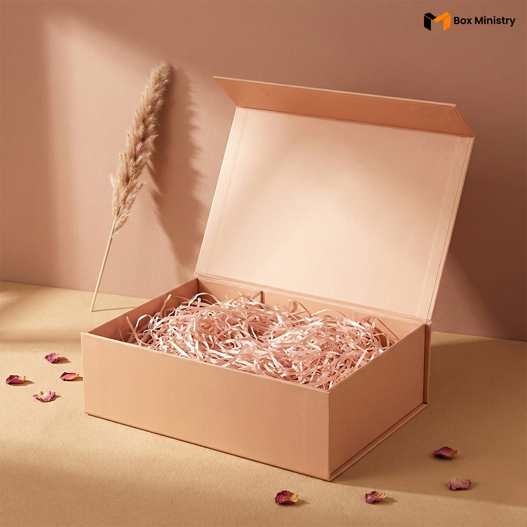 Peach Magnetic Hamper Box | Collapsible & Reusable | Pack of 1