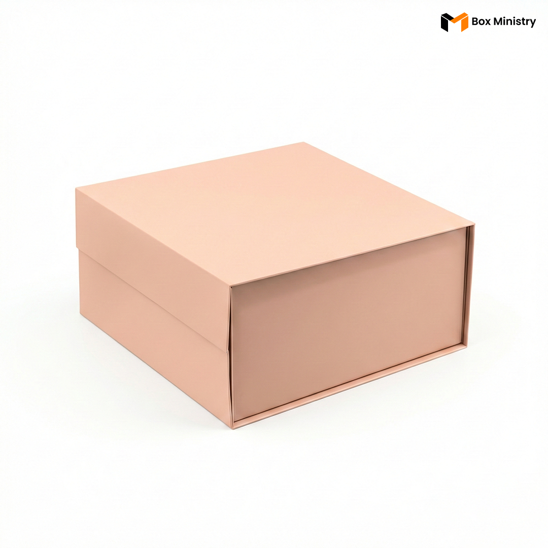 Peach Magnetic Hamper Box | Collapsible & Reusable | Pack of 1