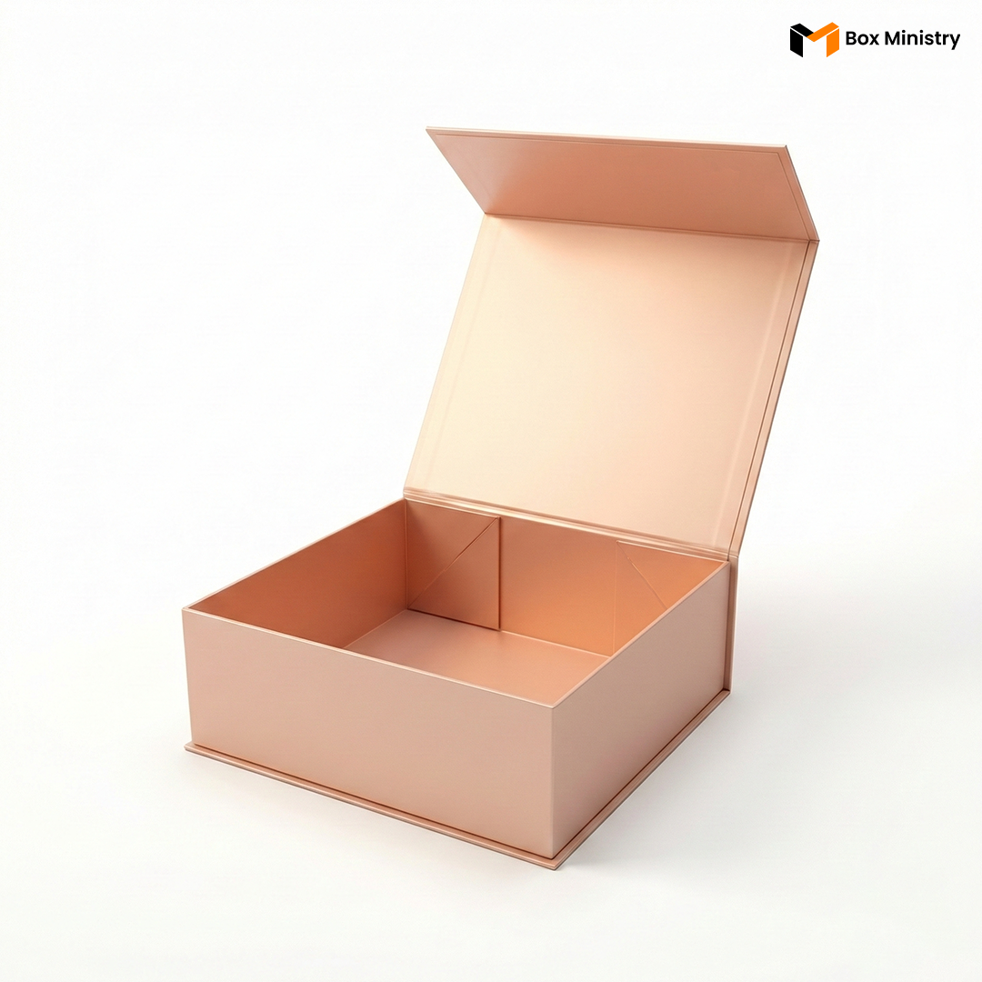 Peach Magnetic Hamper Box | Collapsible & Reusable | Pack of 1