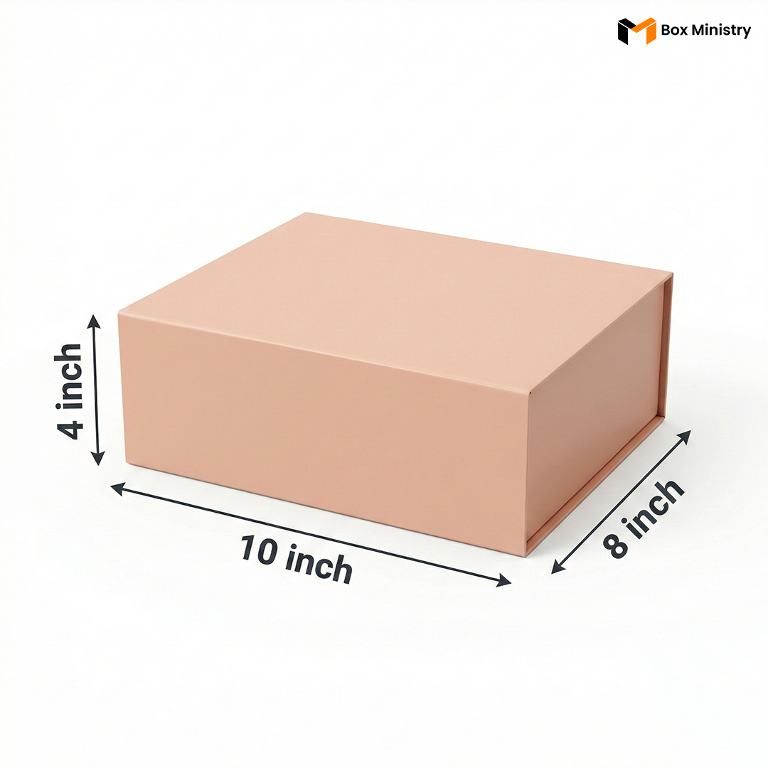 Peach Magnetic Hamper Box | Collapsible & Reusable | Pack of 1