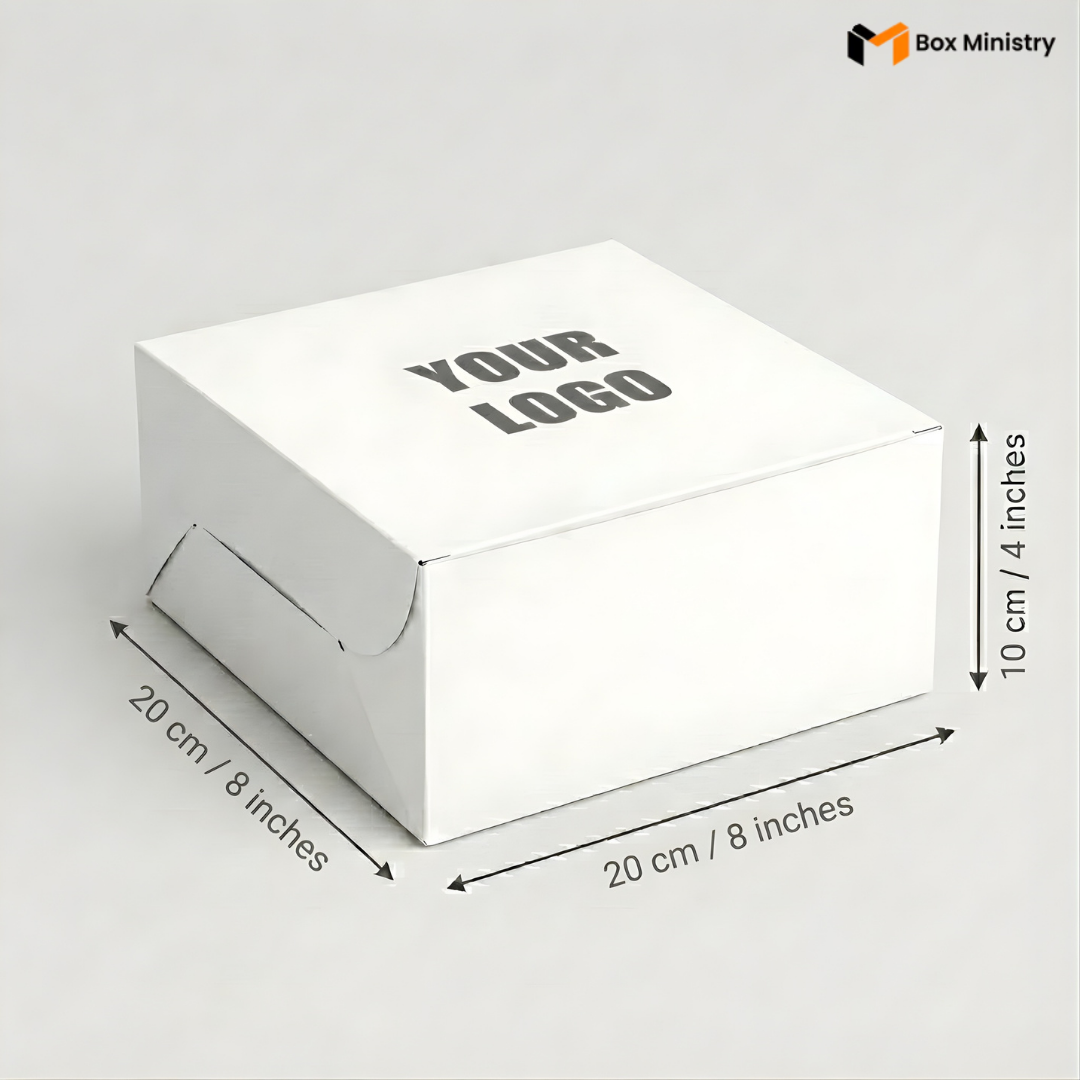Plain White Cake or Pastry Box | ITC Quality Cake Box | Free Logo Print