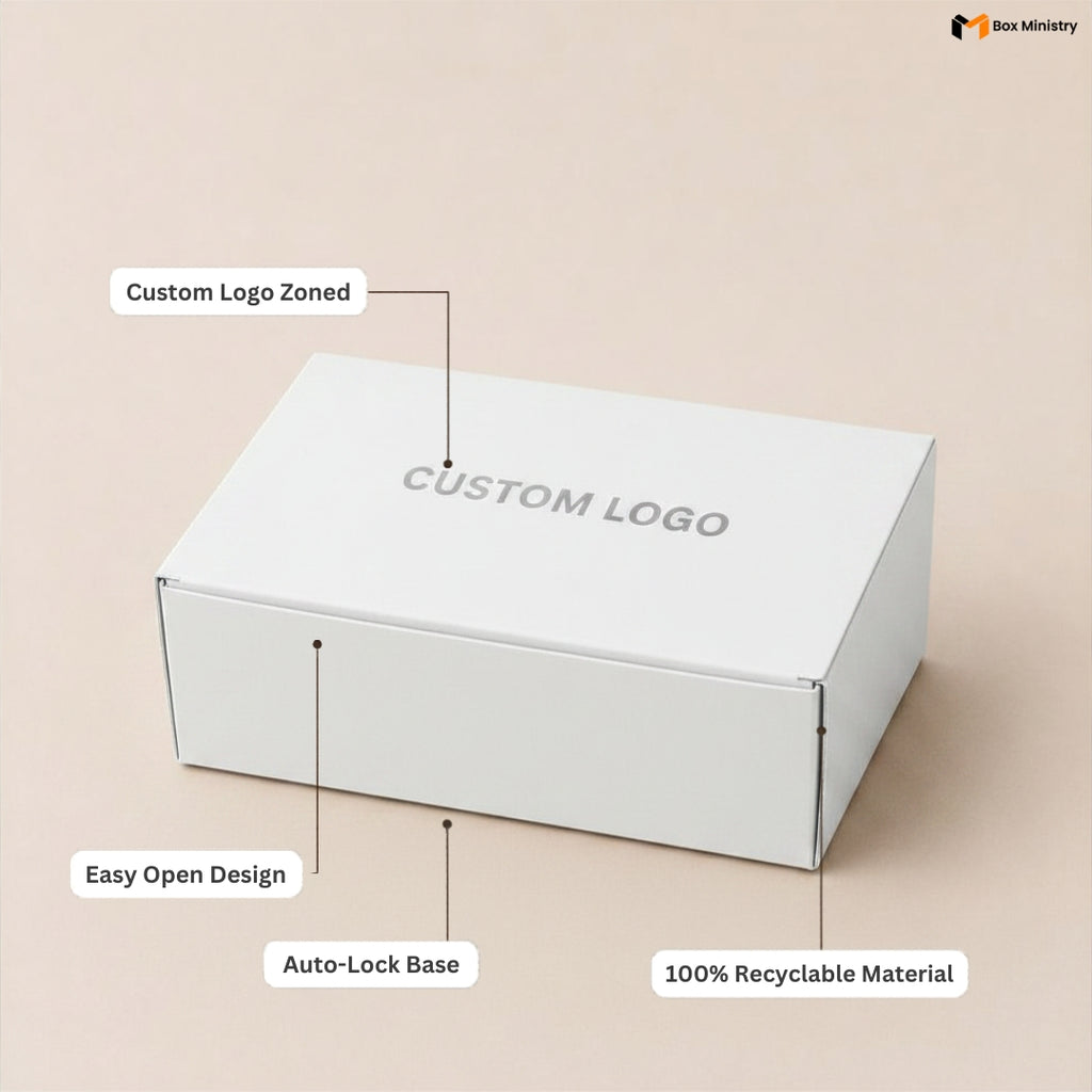 White Open Top Fries Box for Food Packaging