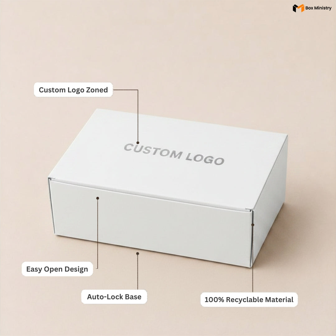 White Open Top Fries Box for Food Packaging