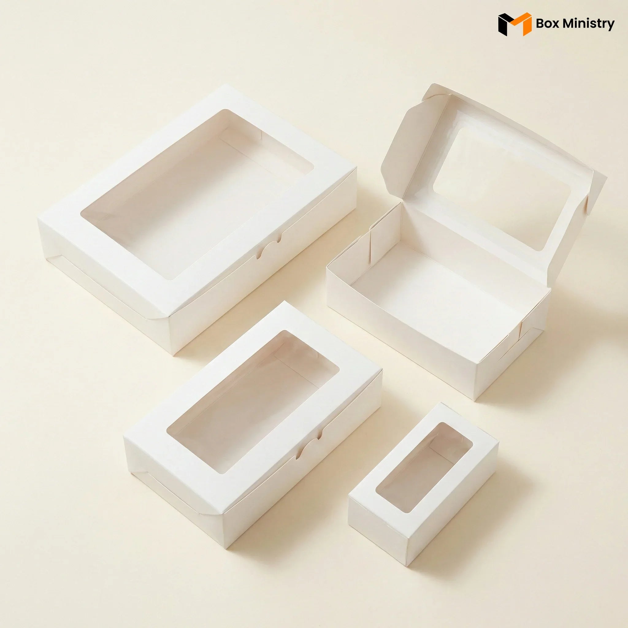 White Brownie Boxes | Food-Grade Packaging | Free Logo Print